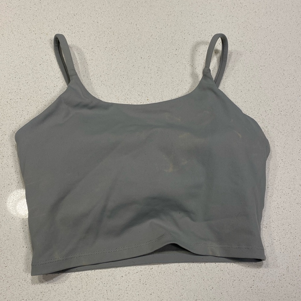 Size S crop tank for working out - sage green color - light bleach marki…